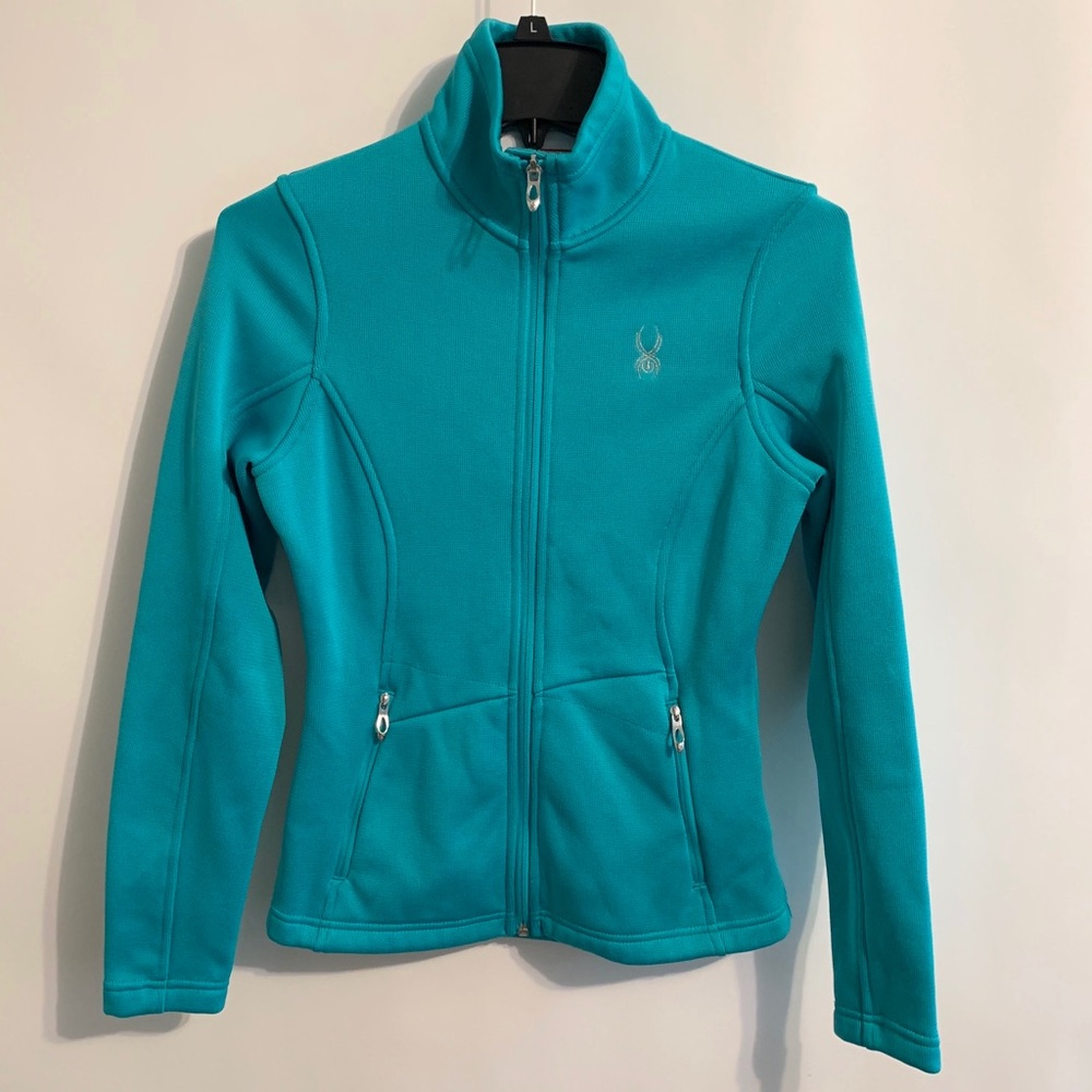 Spyder Core Sweater Full Zip Blue Jacket Size Sm